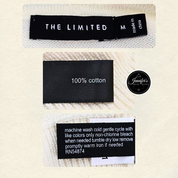 The Limited Cream Cowl Neck Long Sleeve Lightweight Sweater Size Medium - Picture 12 of 14